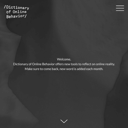 Dictionary Of Online Behavior