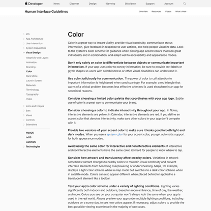 Color - Visual Design - iOS - Human Interface Guidelines - Apple Developer