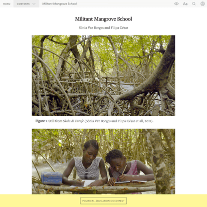 “Militant Mangrove School” on Manifold @uminnpress
