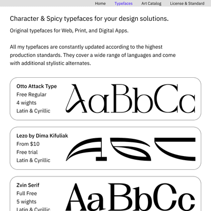 Typefaces