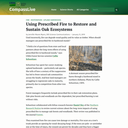 Using Prescribed Fire to Restore and Sustain Oak Ecosystems
