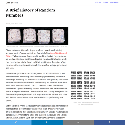 A Brief History of Random Numbers