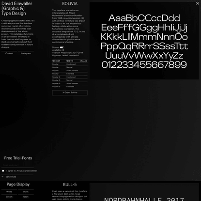 David Einwaller, Graphic &amp; Type Design