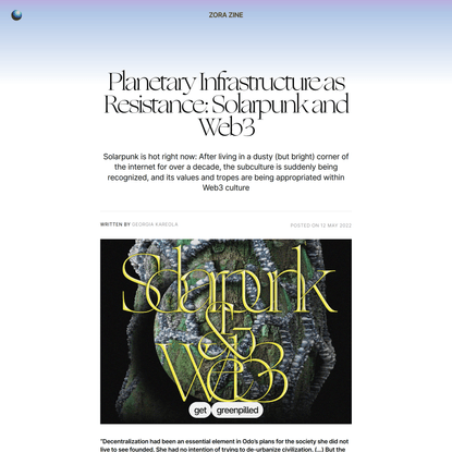 Planetary Infrastructure as Resistance: Solarpunk and Web3