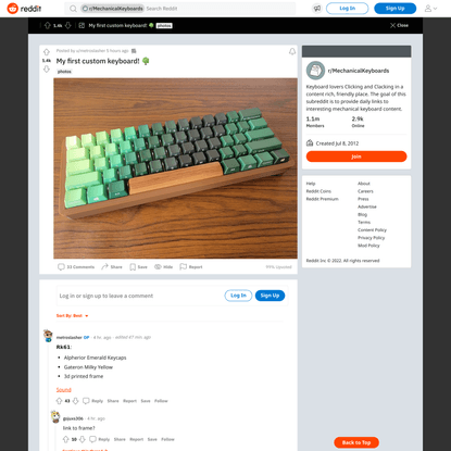 My first custom keyboard! 🌳 : MechanicalKeyboards