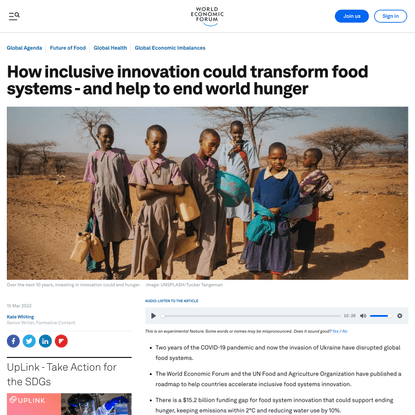 How inclusive innovation could transform food systems - and help to end world hunger