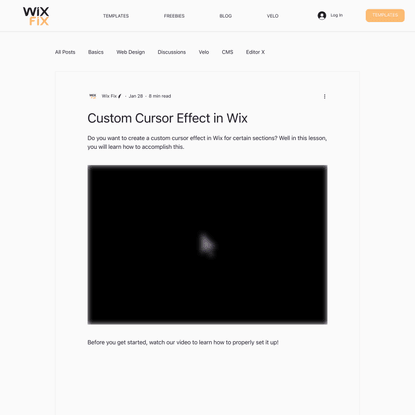 Custom Cursor Effect in Wix