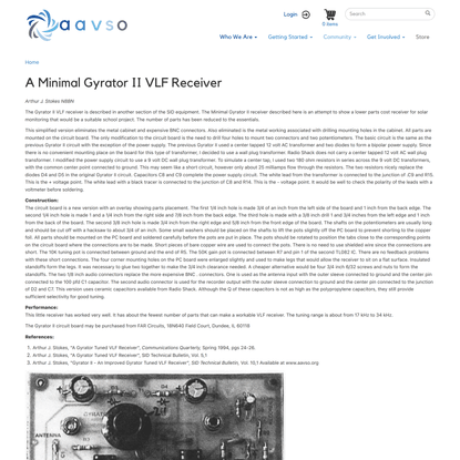 A Minimal Gyrator II VLF Receiver | aavso