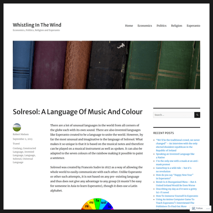 Solresol: A Language Of Music And Colour – Whistling In The Wind