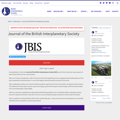 Journal of the British Interplanetary Society - The British Interplanetary Society