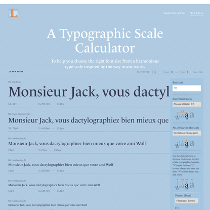 Typographic Scale Calculator - Pick the right font sizes