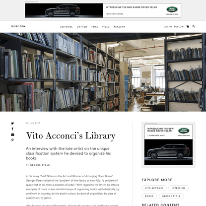 Vito Acconci's Library
