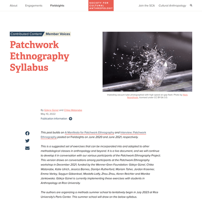 Patchwork Ethnography Syllabus