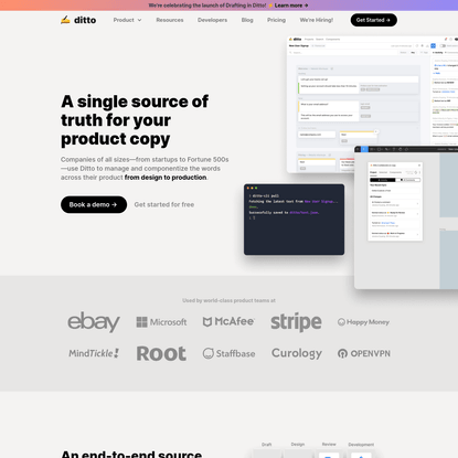 Ditto | Manage copy from design to production
