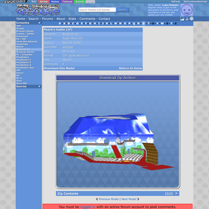 Nintendo 64 - Super Mario 64 - Peach’s Castle (1F) - The Models Resource