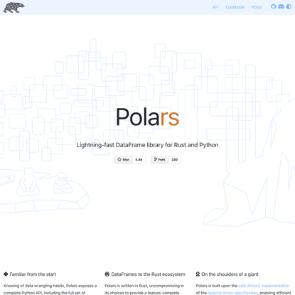 Polars, lightning-fast DataFrame library