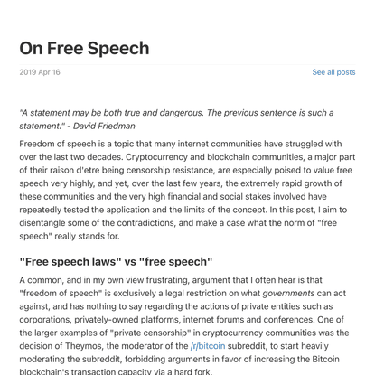 On Free Speech