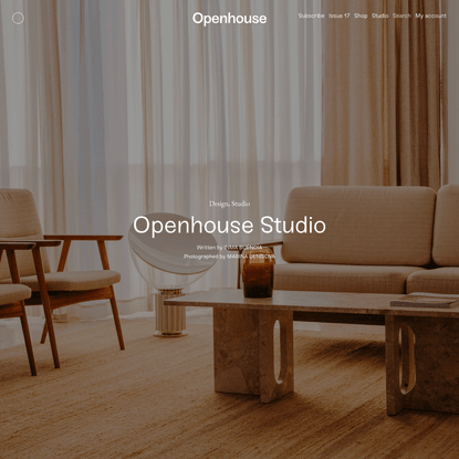 Openhouse Studio — Openhouse Magazine