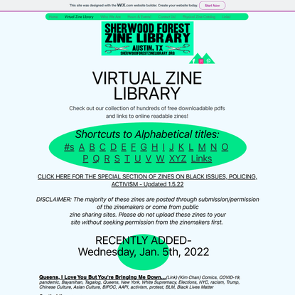 Virtual Zine Library | sherwoodforest