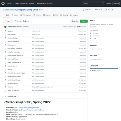 GitHub - antiboredom/scrapism-spring-2022