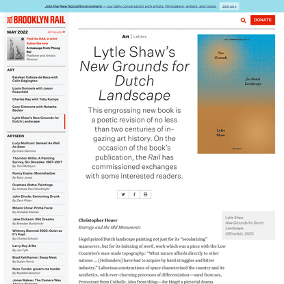 Lytle Shaw’s New Grounds for Dutch Landscape