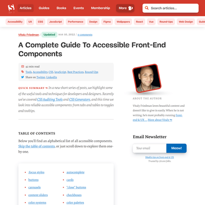 A Complete Guide To Accessible Front-End Components — Smashing Magazine