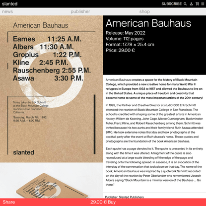 American Bauhaus - Erik Schmitt - Slanted Publishers - slanted