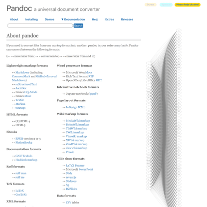 Pandoc - About pandoc