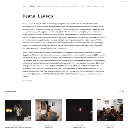 Deana Lawson - Artist - David Kordansky Gallery