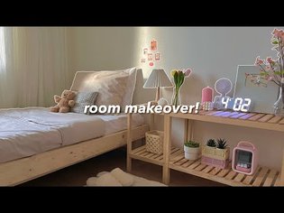 aesthetic and small room makeover 🧸🌷 | pinterest &amp; korean style inspired!