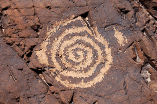 Chuckwalla Spring spiral petroglyph