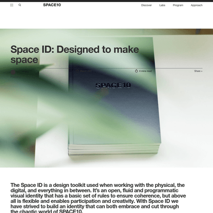 Space ID: Designed to make space - SPACE10