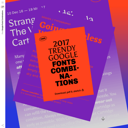 2017 Trendy Google Fonts Combinations