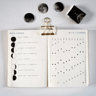 There's nothing you can't track in your #Leuchtturm1917... @booksofnotes created a lovely moon calendar to keep track of the phases of the moon 🌙🐺 What is it you like tracking or planning in your journal? 😜 #BuJo #DigitalDetox