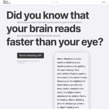 Faster. Better. More focused. Reading.