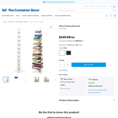 White Floating Bookshelf