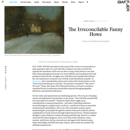 The Irreconcilable Fanny Howe | Jamie Hood