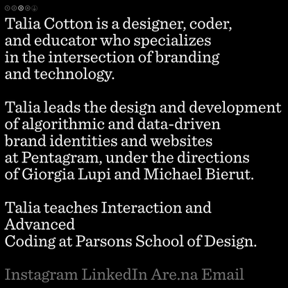 Talia Cotton, designer &amp; coder