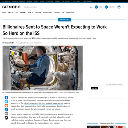 Billionaires on the ISS Weren’t Expecting to Work So Hard