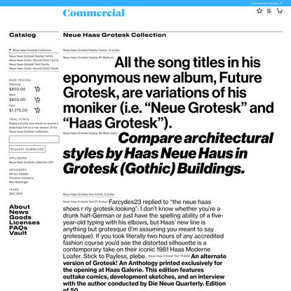 Commercial Type » Catalog » Neue Haas Grotesk Collection