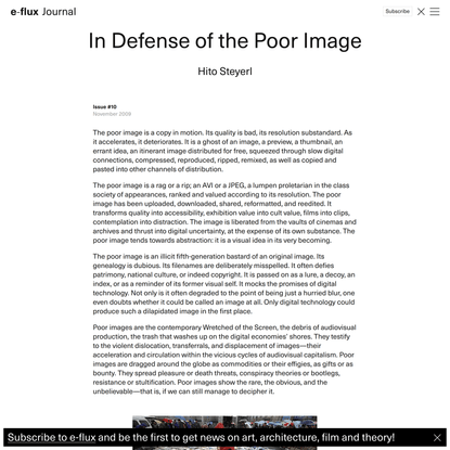 In Defense of the Poor Image - Journal #10 November 2009 - e-flux