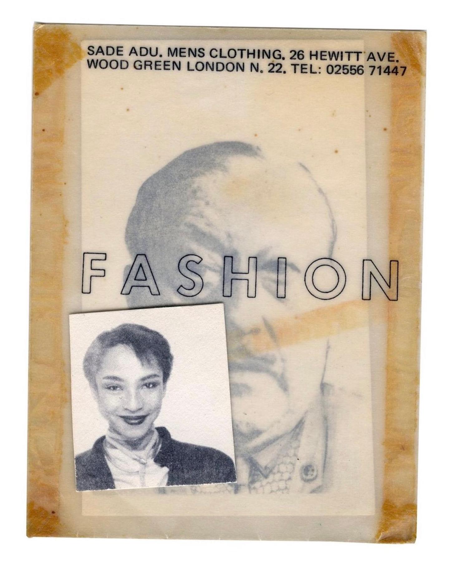 Early career Sade’s business card