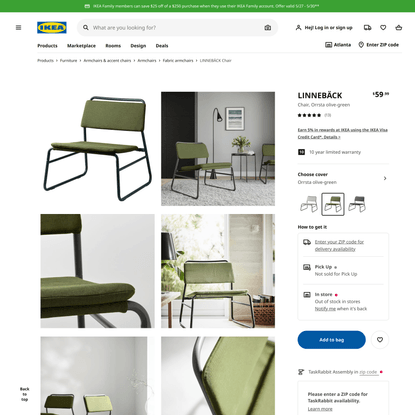 LINNEBÄCK Chair, Orrsta olive-green - IKEA