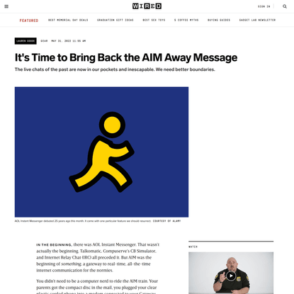 It’s Time to Bring Back the AIM Away Message