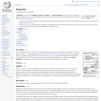 Subpoena - Wikipedia