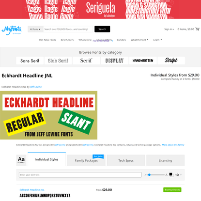 Eckhardt Headline JNL | Webfont &amp; Desktop font | MyFonts