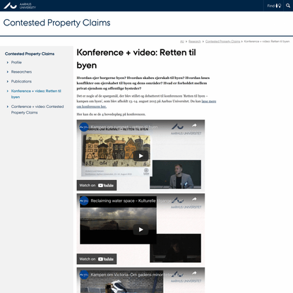 Konference + video: Retten til byen