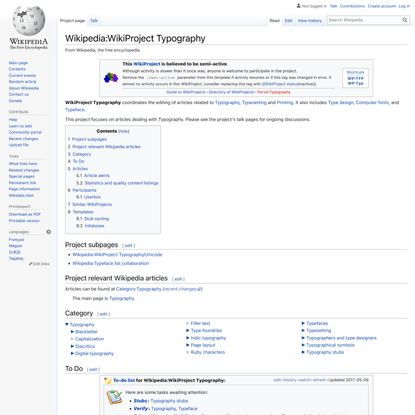 Wikipedia:WikiProject Typography - Wikipedia