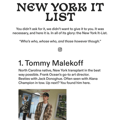 New York It List