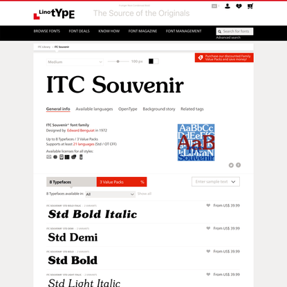 ITC Souvenir® font family | Linotype.com
